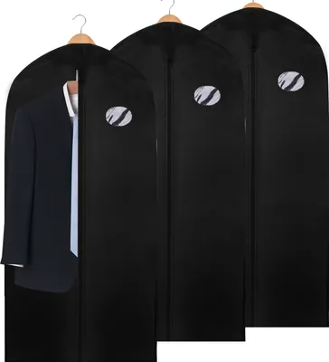 Image de VINGO 3 pièces sac à vêtements costume 128 x 60cm sac à vêtements sac à vêtements sac à vêtements robe de soirée robe de mariée manteaux chemises protection antimites étanche à l'eau