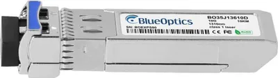Produktbild von HPE Aruba R9Q47A kompatibler BlueOptics© SFP+ Transceiver für Singlemode 10 Gigabit Highspeed Datenübertragungen in Glasfaser Netzwerken