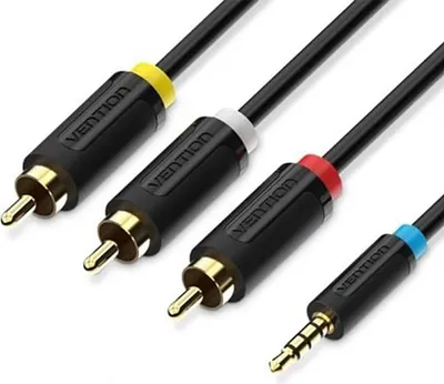 Produktbild von Vention BCBBG, 1,5 m, 3 x RCA, 3 x RCA, Männlich, Männlich, Schwarz