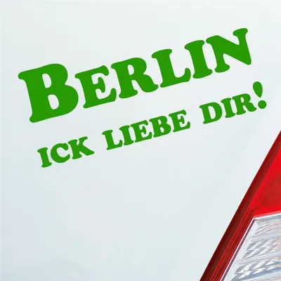 Produktbild von Auto Aufkleber Berlin Ick liebe dir! Hauptstadt 18x7,5 cm Hellgrün Sticker Heckscheibenaufkleber