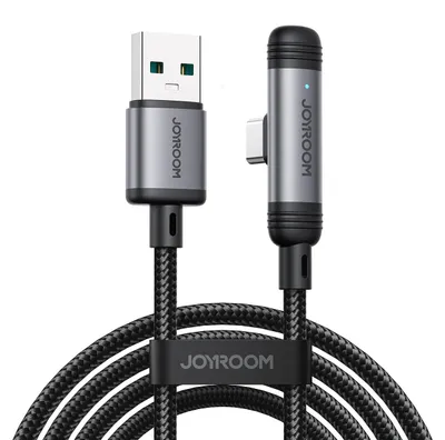 Produktbild von Joyroom USB-A auf USB-C Winkelkabel 1,2m 3A Schwarz