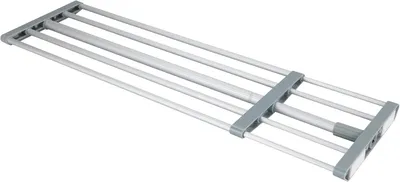 Productafbeelding van Telescopisch klemrek - Bevestiging zonder boren - Schoenenrek traploos instelbaar - 70-120 x 3 x 23 cm - Zilver/grijs