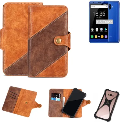 Produktbild von K-S-Trade Handy-Hülle Schutz-Hülle Bookstyle Case Wallet-Case kompatibel mit Oukitel K8000 Handy Cover Bumper Kantenschutz Smartphone dunkelbraun