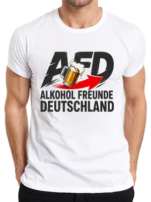 Produktbild von AFD Alkohol Freunde Deutschland Bier Parodie Statement Sarkasmus Herren T-Shirt, Weiß, XXL