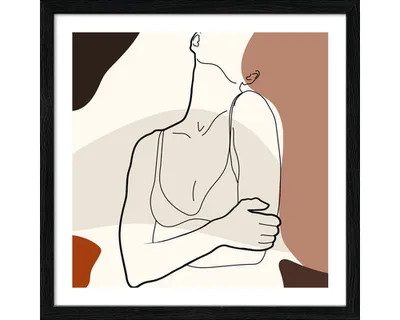 Produktbild von Gerahmtes Bild Line Art Body II 33x33 cm