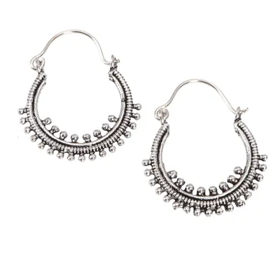 Produktbild von Tribalohrringe aus Messing, Ethnoohrringe, Goaschmuck, Creolen - Silber, Silber-Farben, 3,5*2,5*0,1 cm, Ohrringe + Ohrstecker Modeschmuck