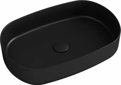 Zdjęcie produktu dla INFINITY OVAL umywalka nablatowa 55x36cm, czarny mat