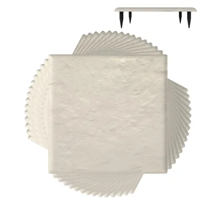Produktbild von COSTWAY 16er Set Trittsteine 39,5x39,5cm mit Bodenpfählen, dekorative Gehwegplatten, Allwetter-Bodenplatten Gartendekoration für Garten, Beige
