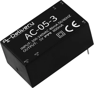 Immagine prodotto di AZ-Consegna alimentatore da 220V a 5V mini alimentatore compatibile con Arduino e Raspberry Pi, 1x mini alimentatore