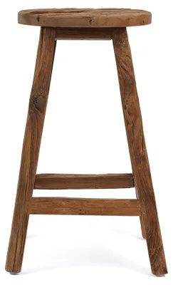 Immagine prodotto di Bazar Bizar Sgabello da bar in legno di teak riciclato marrone 39x39x70 cm