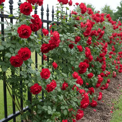 Image de Kletterrose Santana - 2 plants - Plante vivace, résistante au froid - Vraie rose d'origine hollandaise - Idéale pour les treillis, les arches et les pergolas (sans graines, non hybride)