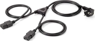 Image de Equip Y-Netzanschlusskabel Schuko->2xIEC C13 St/Bu 1.80m PVC Polybeutel