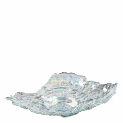 Produktbild von Leonardo Poesia Muschelschale, spülmaschinengeeigneter Dekoteller in Perlmutoptik aus Glas, 46 x 34,5 x 9,5 cm, 2,17 kg, 038933