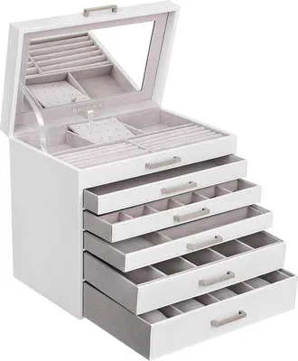 Produktbild von Famanu Schmuckständer - Schmuckbox mit 6 Etagen - Weiß