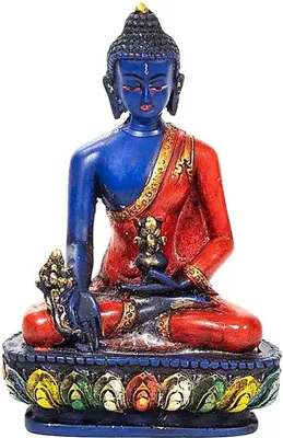 Zdjęcie produktu dla Malowany medyczny Budda -- 316 g; 9x6x14 cm