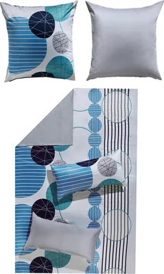 Produktbild von Erwin Müller Wendebettwäsche blau-grau 1x 135x200 cm + 1x 40x80 cm