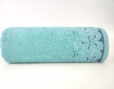 Produktbild von Uterák, nadýchaný bavlnený uterák, kvety, Bella 50x90cm Aqua