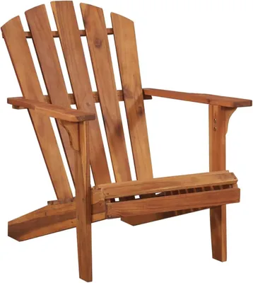 Produktbild von Adirondack-Gartenstuhl aus massivem Akazienholz, Gartenmöbel-Set und Gartensessel für Gärten, Innenhöfe, Balkone und Restaurants