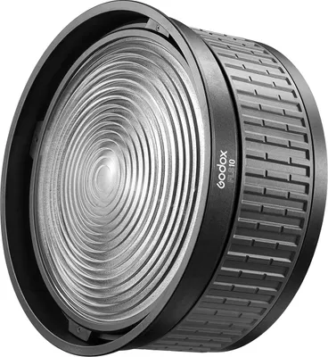 Produktbild von Godox FLS10 10-Zoll-Fresnle-Objektiv, professionelles Fotozubehoer mit Bowens-Halterung, Tragetasche fuer Videoleuchten