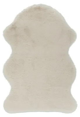 Immagine prodotto di Tappeto Padiro, pelo lungo e morbido, 60 x 90 cm, color beige chiaro, design moderno e tinta unita, adatto per pavimenti riscaldati, realizzato in poliestere e velluto