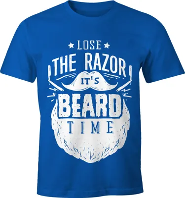 Produktbild von Herren T-Shirt - Bart Hipster Bartträger Mustache Barber Shop Barbier - Lose the Razor it's Beard Time - Moonworks royal S