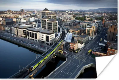 Produktbild von MuchoWow® Poster Dublin in Irland aus der Vogelperspektive 90x60 cm - Schlafzimmer