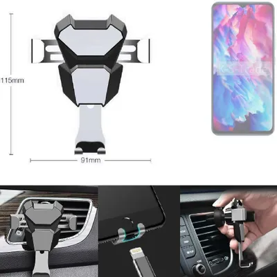 Produktbild von K-S-Trade Lüftungshalterung kompatibel mit Cubot A1 kompakte Handy-Halterung Lüftungsschlitz Lüftungsgitter Autohalterung KFZ Auto-Halterung
