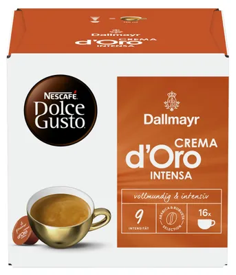 Zdjęcie produktu dla Nescafé Dolce Gusto Nescafé Dolce Gusto Dallmayr Crema dOro Intensa, kapsułki z kawą, kawa, 16 kapsułek