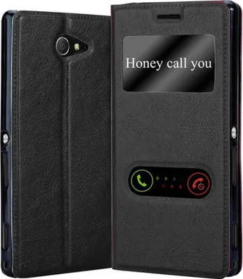 Produktbild von Cadorabo Schutzhülle für Sony Xperia M2 / M2 AQUA Hülle in Schwarz Handyhülle Book Case Cover Etui