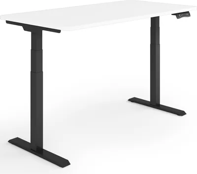 Produktbild von ESMART EZX-132BW 120x60cm Weiß Ergonomischer Steh-Sitz-Schreibtisch Stufenlos elektrisch höhenverstellbar 58-123 cm 3x Memory Aktivitätserinnerung Schnelle Montage