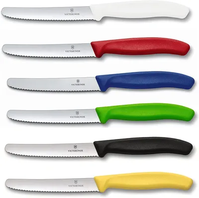 Produktbild von Victorinox Swiss Classic | Tafelmesser Set | 6 Stück | farblich sortiert: Weiß, Blau, Schwarz, Rot, Gelb, Grün | ergonomisch geformt | ideal für den täglichen Gebrauch