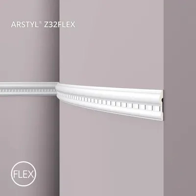 Produktbild von Wand- und Friesleiste NMC Z32 Flex ARSTYL Noel Marquet flexible Zierleiste Stuckleiste Modernes Design weiß 2 m