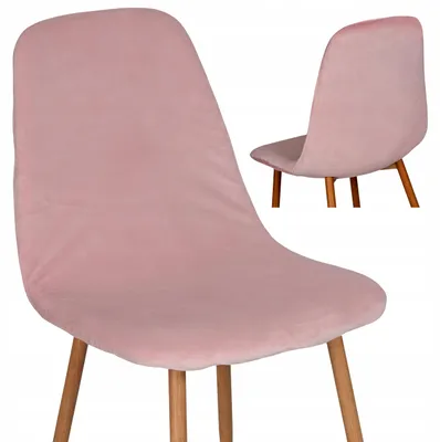 Produktbild von TESS Skandinavische Stuhlhusse Velours elastisch Puderrosa