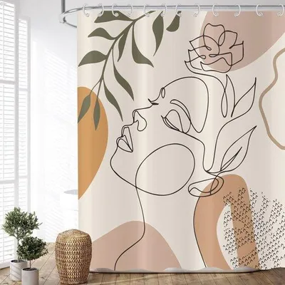 Zdjęcie produktu dla Wodoodporna zasłona prysznicowa 120 x 200 cm, poliestrowa, w nowoczesnym stylu