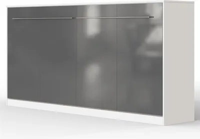 Produktbild von SMARTBett Schrankbett Standard  Weiss/Anthrazit Hochglanzfront 90 Horizontal