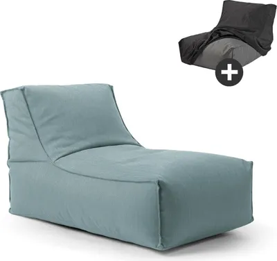 Produktbild von mokebo® Outdoor Sitzsack für Kinder & Erwachsene 'Der Sundowner', Bean Bag mit Füllung oder Bodenkissen für Indoor & Outdoor, auch als Liegekissen, Relaxliege oder Liege in Himmelgrau