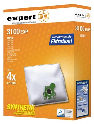Produktbild von AEG 3100 EXP V3, Staubbeutel, Universal, Blau, Weiß, MIELE Compact C2 Allergy EcoLine, Compact C2 EcoLine, Compact C2 Excellence EcoLine, Compact C2..., 4 Stück(e), 2 Stück(e)