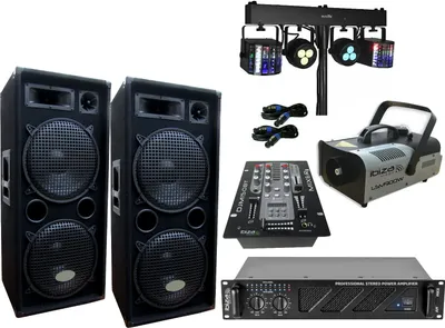 Produktbild von PA Party DJ Set Lautsprecher BT Mixer Verstärker Lichtset Nebelmaschine 3000 W