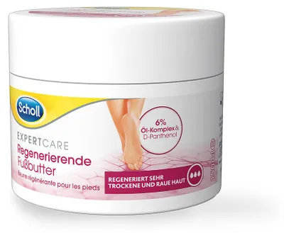 Produktbild von Scholl Expertcare Regenerierende, Fußcreme, Feuchtigkeitsspendend, Feuchtigkeitsspendend, Regenerierend, Weichmachend, 150 ml, Raue Haut, Sehr trockene Haut, Unisex, Topf