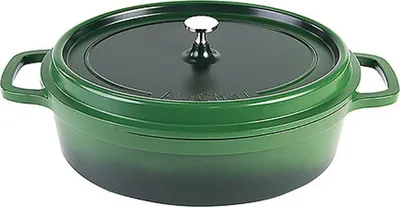 Produktbild von AluChef® Cocotte, oval 35 cm x 29 cm / grün