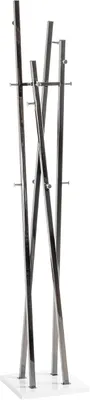 Produktbild von HAKU Garderobenständer chrom, chrom dunkel, weiß - Metall, B/H/T: 35x193x35 cm