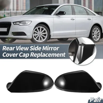 Image de Paire De Couvercles De Rétroviseur De Remplacement Brillant Noir pour Audi A6 S6 Rs6 C7 - Accessoires De Décoration Extérieure Pour Protéger Les Rétroviseurs