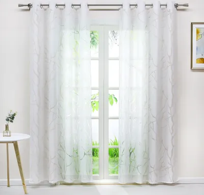 Produktbild von Vorhang, Ösen, Voile Gardine mit Zweigdruck, halbtransparent Gardine(1 St), HxB 225 x 140cm
