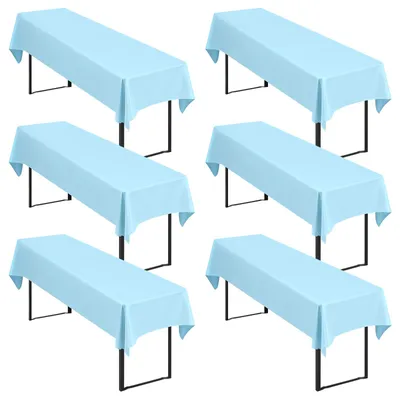 6er-Pack Biertischdecke 100x250 cm Polyester hellblau