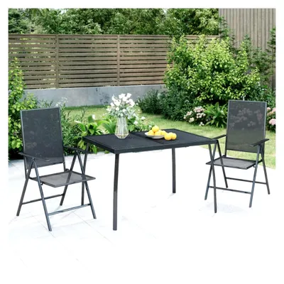 Produktbild von Gartentisch Anthrazit 110x80x72cm Stahlgeflecht für Balkon, Picknick, Hinterhof und Terrasse
