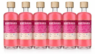 Produktbild von Koskenkorva Rhubarb Likör 6x 0,5L – Finnischer Likör mit Rhabarber & Granatapfel, 21% Vol.- [Enthält Sulfite]