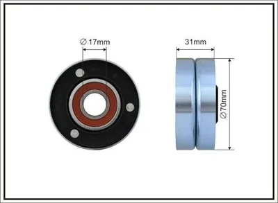 Produktbild von CAFFARO 500067 Spannrolle Keilrippenriemen 70mm für AUDI A4 Avant (8D5, B5) A8 (4E2, 4E8) für VW Touareg (7LA, 7L6, 7L7) Phaeton