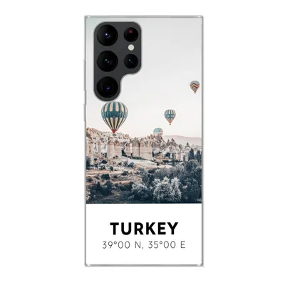 Produktbild von MuchoWow® Handyhülle Schutzhülle Hülle für Samsung Galaxy S22 Ultra Heißluftballon - Türkei - Sommer - Grau Silikon Softcase Handy Hülle - Abbildung