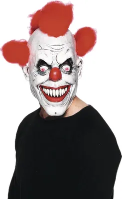 Produktbild von Fiese Clowns-Maske Halloween weiss-rot - Einheitsgröße