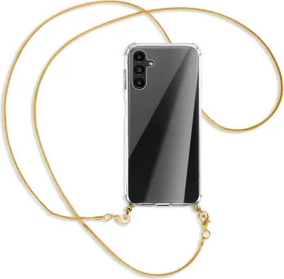 Produktbild von Handykette Backcover-Schutzhülle mit Band (Metall goldfarben) für Samsung Galaxy A13 5G - goldfarbene Kette Snake